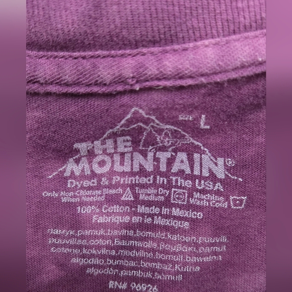 VINTAGE The Mountain T-Shirt XL Purple Cat Graphic Short Sleeve Y2K Unisex - Picture 3 of 4